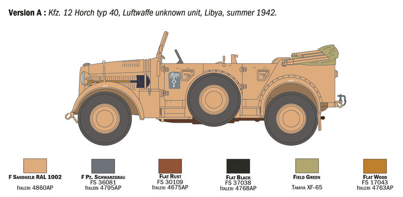 Italeri 6597 - SCALE 1 : 35 Kfz. 12 Horch 901 typ 40 frÃƒÆ’Ã‚Â¼hen Ausf.