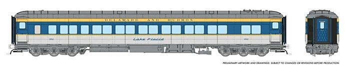 PREORDER Rapido HO 125016 Canadian Car & Foundry Balloon-Top Coach, Delaware & Hudson