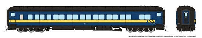 PREORDER Rapido HO 125017 Canadian Car & Foundry Balloon-Top Coach, VIA Rail Canada-CN