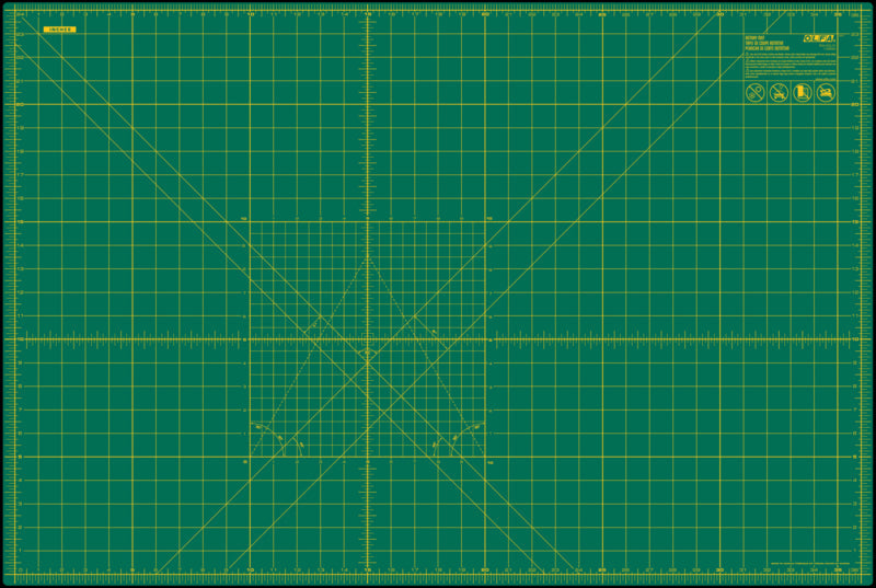 OLFA 24" x 36" Double Sided Rotary Mat, Green (RM-MG)
