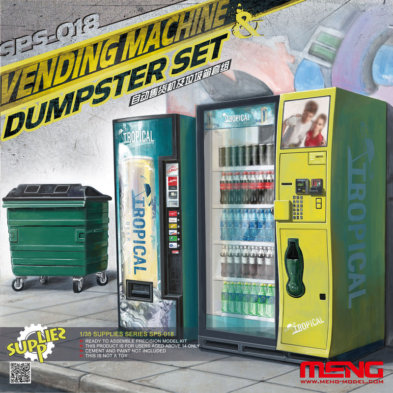 Meng-Model SPS-018 VENDING MACHINE & DUSTBIN SET 1:35