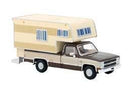 Brekina HO 19664 Chevy C20 Camper, Brown