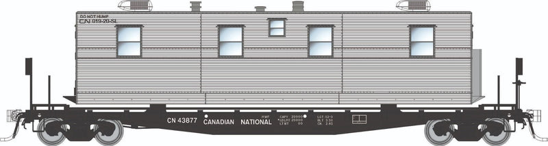 PREORDER Rapido HO 138111 F30A 50' Flat Car with Camp Van Set, Canadian National MOW (3-Pack)