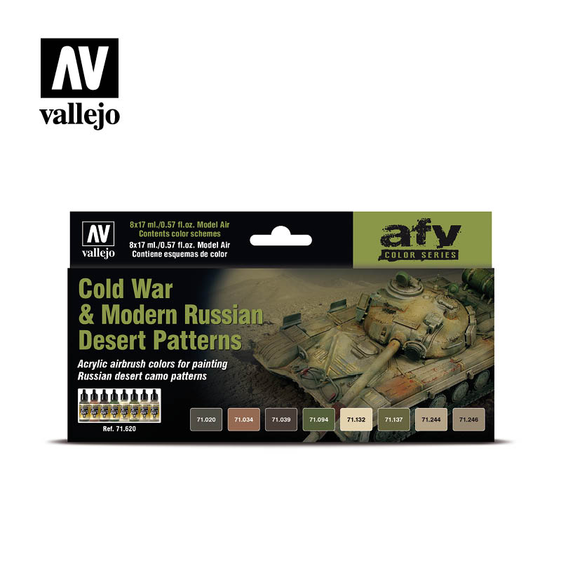 Vallejo Acrylic Paints 71620 Cold War & Modern Russian Desert Patterns Paint Set (8-Pack)