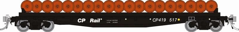 PREORDER Rapido HO 138503 F30D 50' Wheel Flat Car Set, Canadian Pacific MOW (3-Pack)