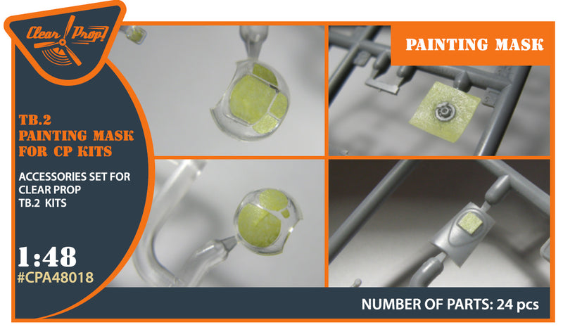 Clear Prop 1/48 TB.2 Painting Mask on "Yellow Kabuki Paper" for CP Kits