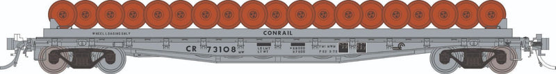 PREORDER Rapido HO 138504 F30D 50' Wheel Flat Car Set, Conrail MOW (3-Pack)
