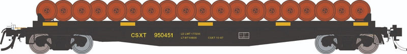 PREORDER Rapido HO 138505 F30D 50' Wheel Flat Car Set, CSX MOW (3-Pack)
