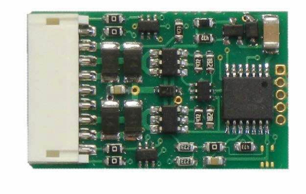 NCE D13J-4 D13J 4-Function DCC Control Decoder with 9-Pin DCC Plug, 4-Pack: 1.03 x .63 x .185" 26 x 16.5 x 4.7mm