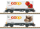 LGB G 45888 Container Transport Car Set with Coop Container, Rhaetian RhB (2-Pack)