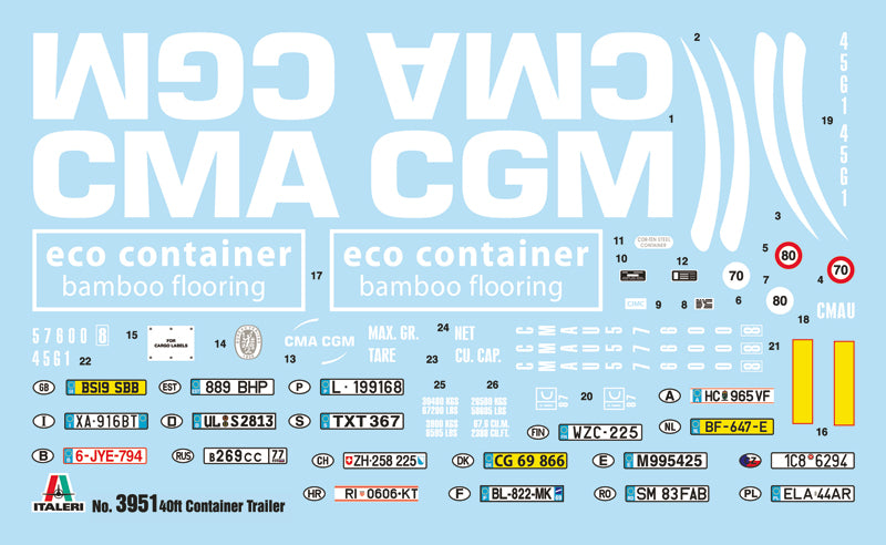 Italeri 3951 - SCALE 1 : 24 40' CONTAINER TRAILER