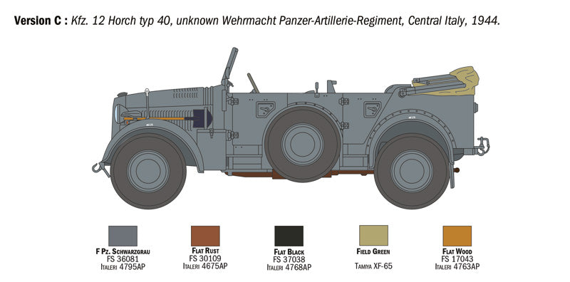 Italeri 6597 - SCALE 1 : 35 Kfz. 12 Horch 901 typ 40 frÃƒÆ’Ã‚Â¼hen Ausf.