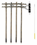 Woodland Scenics US2266 Pre-Wired Poles - Double Crossbar, HO Scale