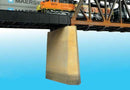 Monroe Models N 258 Double Track Bridge Pier with Cut Water Edge, Board Formed Concrete