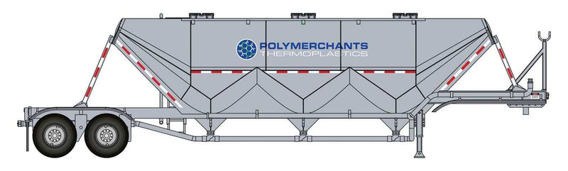 PREORDER Walthers HO 949-2622 Transload Facility Dry Bulk Semi Trailer, Polymerchant