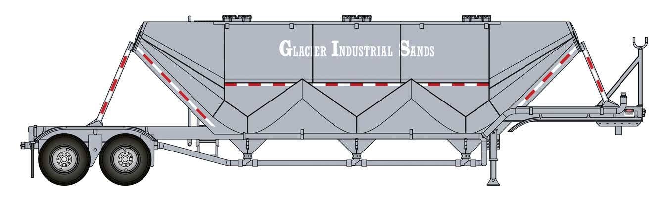 Walthers HO 949-2626 Transload Facility Dry Bulk Semi Trailer, Glacier