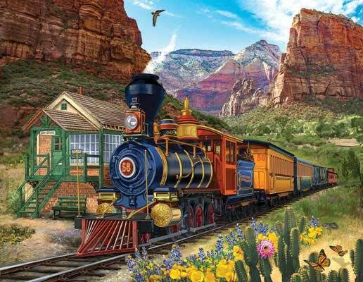 Train Enthusiast Vendors 31532 Dry Gulch Jigsaw Puzzle, 1000 Pieces 27 x 35" 68.6 x 88.9cm