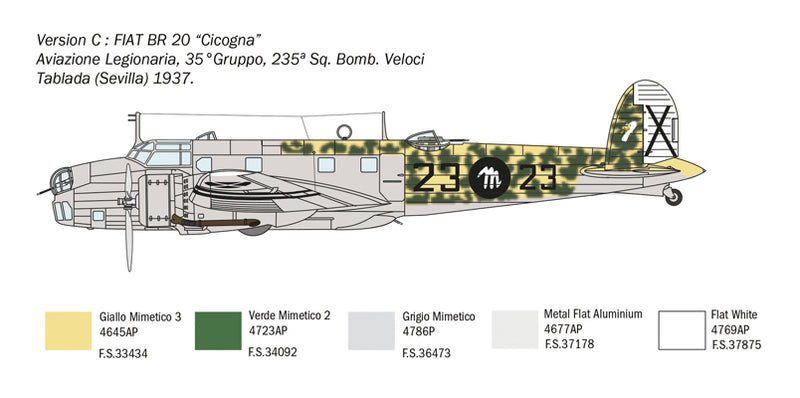 Italeri 1447 - SCALE 1 : 72 FIAT BR.20 Cicogna