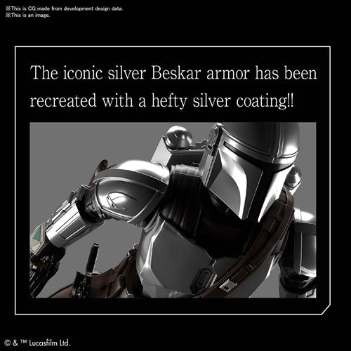 Bandai 2557094 Star Wars: The Mandalorian Mandalorian Beskar Armor Silver Coating Version 1:12 Scale Model Kit