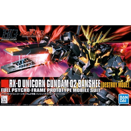 Bandai  2128374 Mobile Suit Gundam Unicorn Gundam 02 Banshee Destroy Mode High Grade 1:144 Scale Model Kit