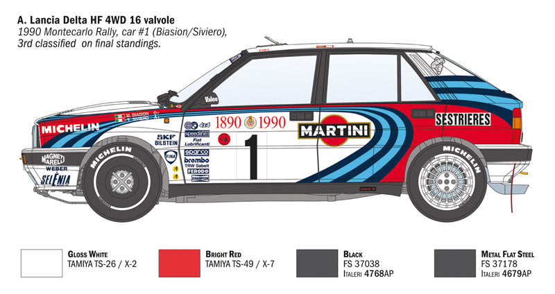 Italeri 4709 - SCALE 1 : 12 Lancia Delta HF integrale 16v