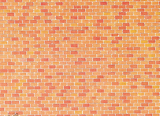 Faller HO 170608 Embossed Panel Building Material Sheet, Red Brick