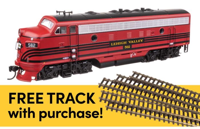 Walthers HO 21408 EMD F7A Locomotive ESU with WalthersTrack Code 83 Flex Track 5-Pack, Lehigh Valley