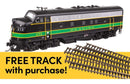 Walthers HO 21416 EMD F7A Locomotive ESU with WalthersTrack Code 83 Flex Track 5-Pack, Reading