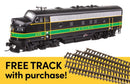 Walthers HO 21417 EMD F7A Locomotive ESU with WalthersTrack Code 83 Flex Track 5-Pack, Reading