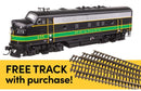 Walthers HO 11416 EMD F7A Locomotive Standard DC with WalthersTrack Code 83 Flex Track 5-Pack, Reading