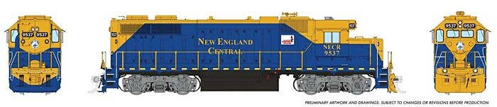 PREORDER Rapido HO 38070 EMD GP38 Low Nose Locomotive, New England Central