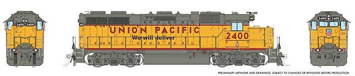 PREORDER Rapido HO 38074 EMD GP38 Low Nose Locomotive, Union Pacific