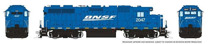 PREORDER Rapido HO 38540 EMD GP38 Low Nose with Extended Cab Locomotive, Burlington Northern Santa Fe