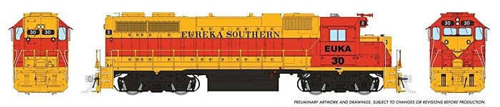 PREORDER Rapido HO 38551 EMD GP38 Low Nose with Extended Cab Locomotive, Eureka Southern