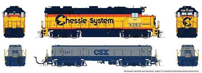 PREORDER Rapido HO 39524 EMD GP39 & EMD/Huntington SWMT Slug Set Locomotive, CSX