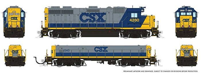 PREORDER Rapido HO 39528 EMD GP39 & EMD/Huntington SWMT Slug Set Locomotive, CSX
