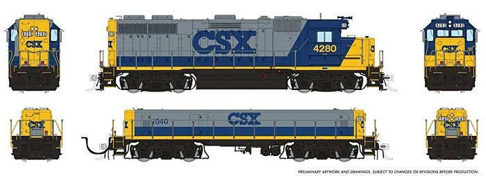 PREORDER Rapido HO 39529 EMD GP39 & EMD/Huntington SWMT Slug Set Locomotive, CSX