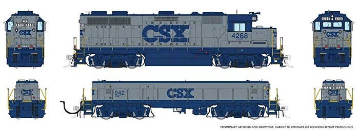 PREORDER Rapido HO 39026 EMD GP39 & EMD/Huntington SWMT Slug Set Locomotive, CSX