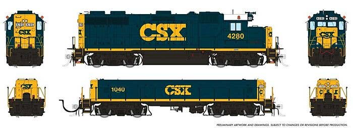 PREORDER Rapido HO 39032 EMD GP39 & EMD/Huntington SWMT Slug Set Locomotive, CSX