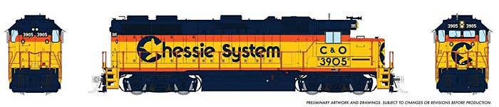 PREORDER Rapido HO 39508 EMD GP39 Locomotive, Chessie System C&O