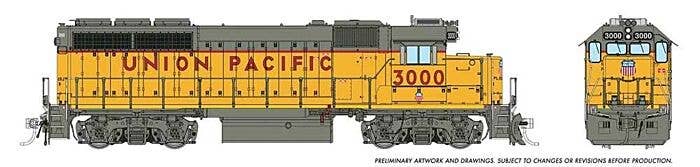 Rapido HO 40029 EMD GP40 and Slug Locomotive, Union Pacific