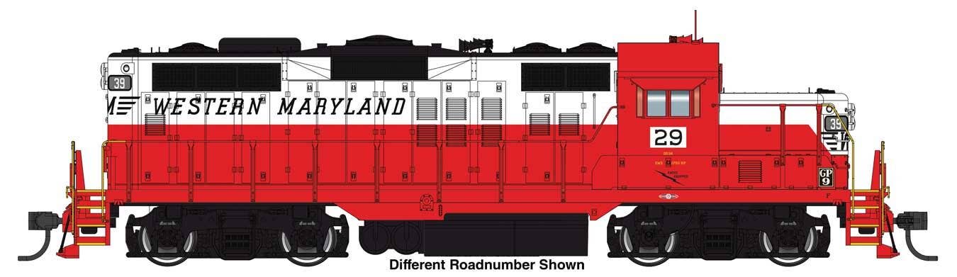 Walthers Proto HO 920-49737 EMD GP9 Phase II Low Nose, Western Marylan