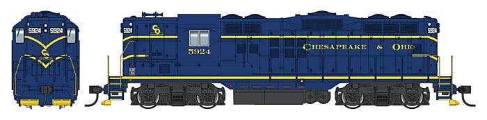 PREORDER Walthers Mainline HO 10493 EMD GP9 Phase II with High Hood Locomotive, Chesapeake & Ohio