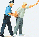 Preiser HO 28119 Emergency Personnel, One Police Office Arresting One Male
