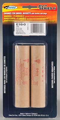 Estes Rockets 1695 E16-0 29mm 2pk Engine Ups Only