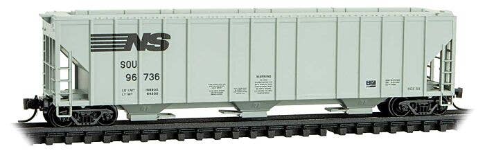 Micro-Trains N 099 00 390 Evans 100-Ton 3-Bay Covered Hopper, Norfolk Southern