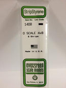 Evergreen Scale Models 1408 Styrene Strips -- 4 x 8" 10.2 x 20.3cm pkg(6), O Scale
