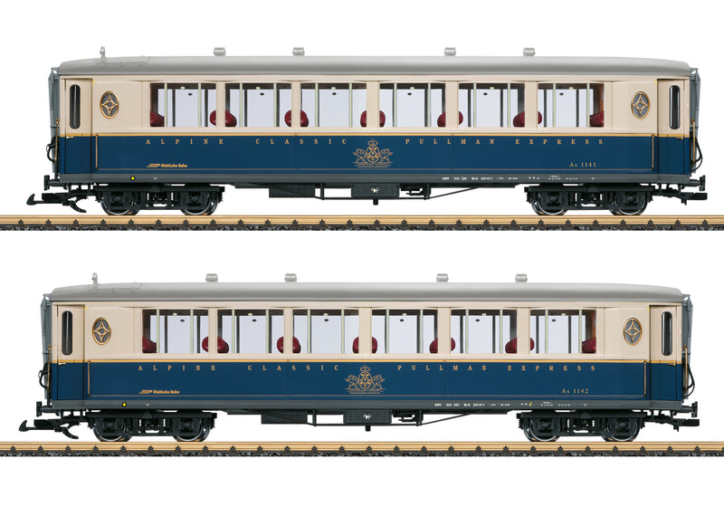 LGB G 36658 Passenger Car Set, Rhaetian Alpine Classic Pullman Express (2-Pack)