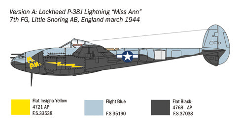 Italeri 1446 - SCALE 1 : 72 P-38J Lightning