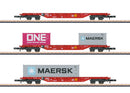 Marklin Z 082640 Container Transport Car Set, Deutsche Bahn